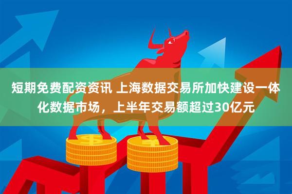 短期免费配资资讯 上海数据交易所加快建设一体化数据市场，上半年交易额超过30亿元